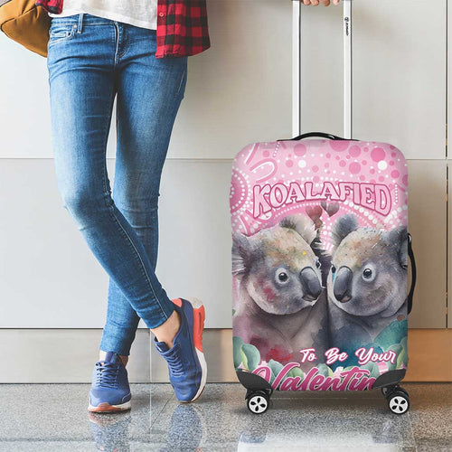Australia Koala Valentine's Day Luggage Cover Koalified To Be Your Valentine