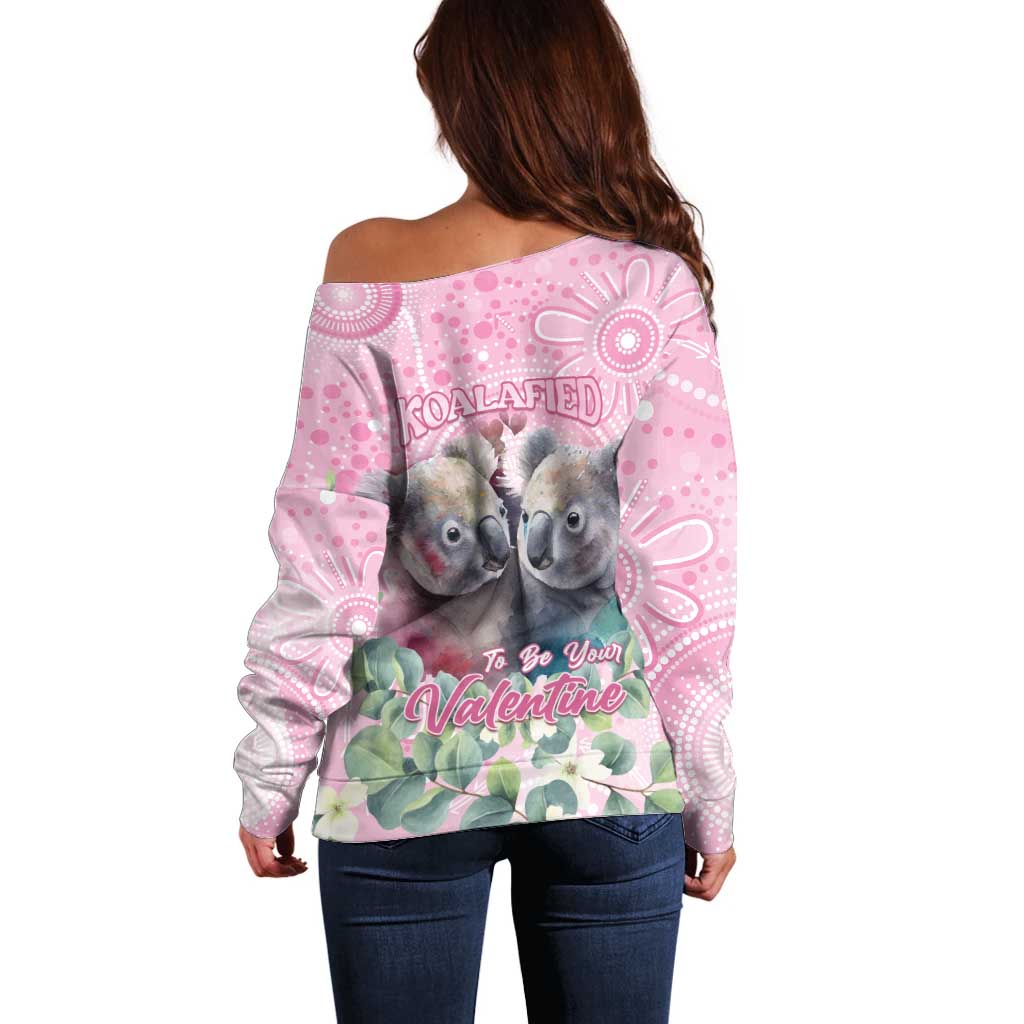 Australia Koala Valentine's Day Off Shoulder Sweater Koalified To Be Your Valentine