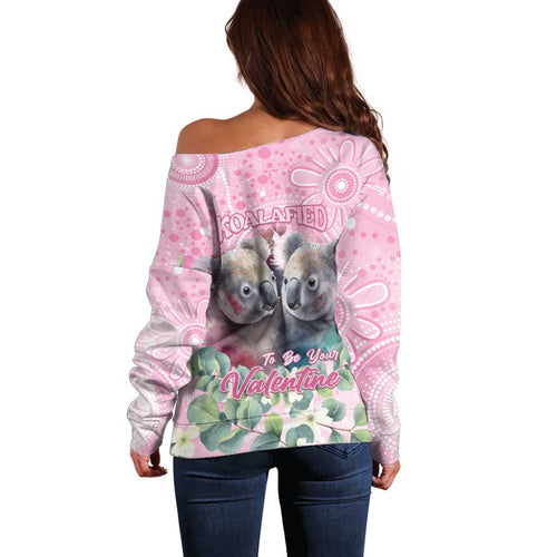 Australia Koala Valentine's Day Off Shoulder Sweater Koalified To Be Your Valentine