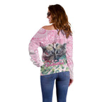 Australia Koala Valentine's Day Off Shoulder Sweater Koalified To Be Your Valentine