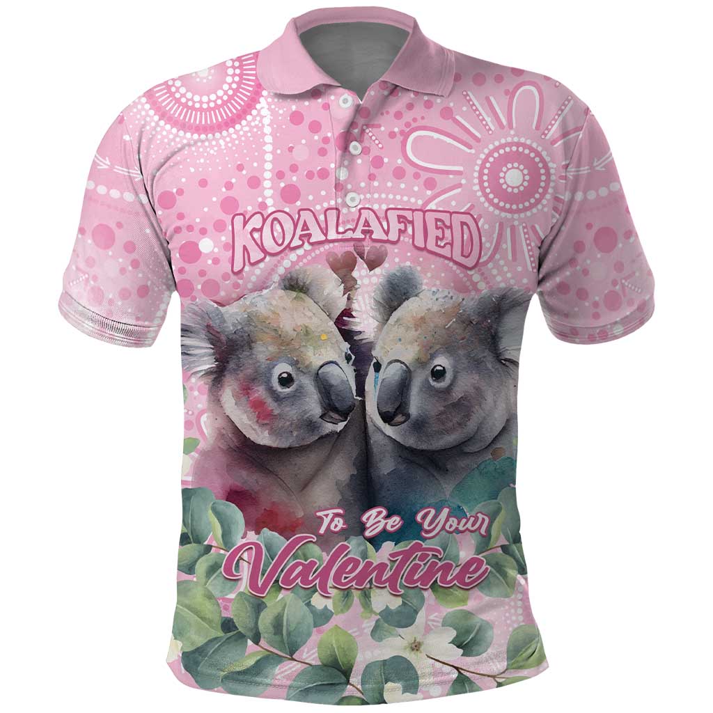 Australia Koala Valentine's Day Polo Shirt Koalified To Be Your Valentine