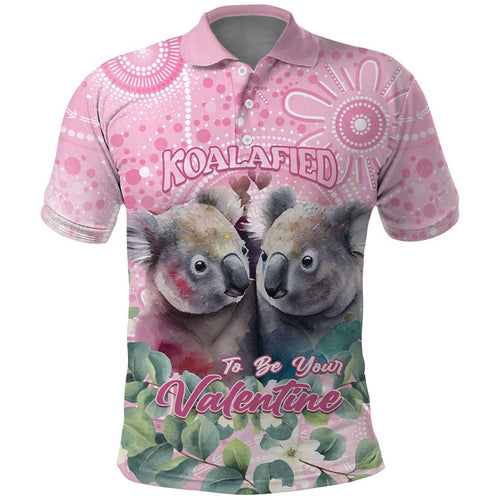 Australia Koala Valentine's Day Polo Shirt Koalified To Be Your Valentine