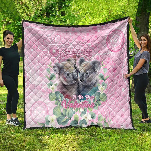 Australia Koala Valentine's Day Quilt Koalified To Be Your Valentine