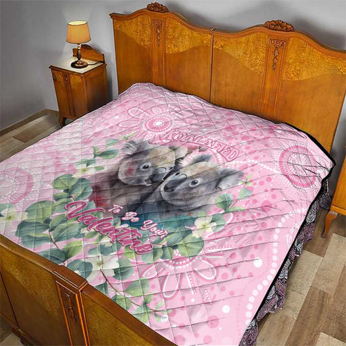 Australia Koala Valentine's Day Quilt Koalified To Be Your Valentine
