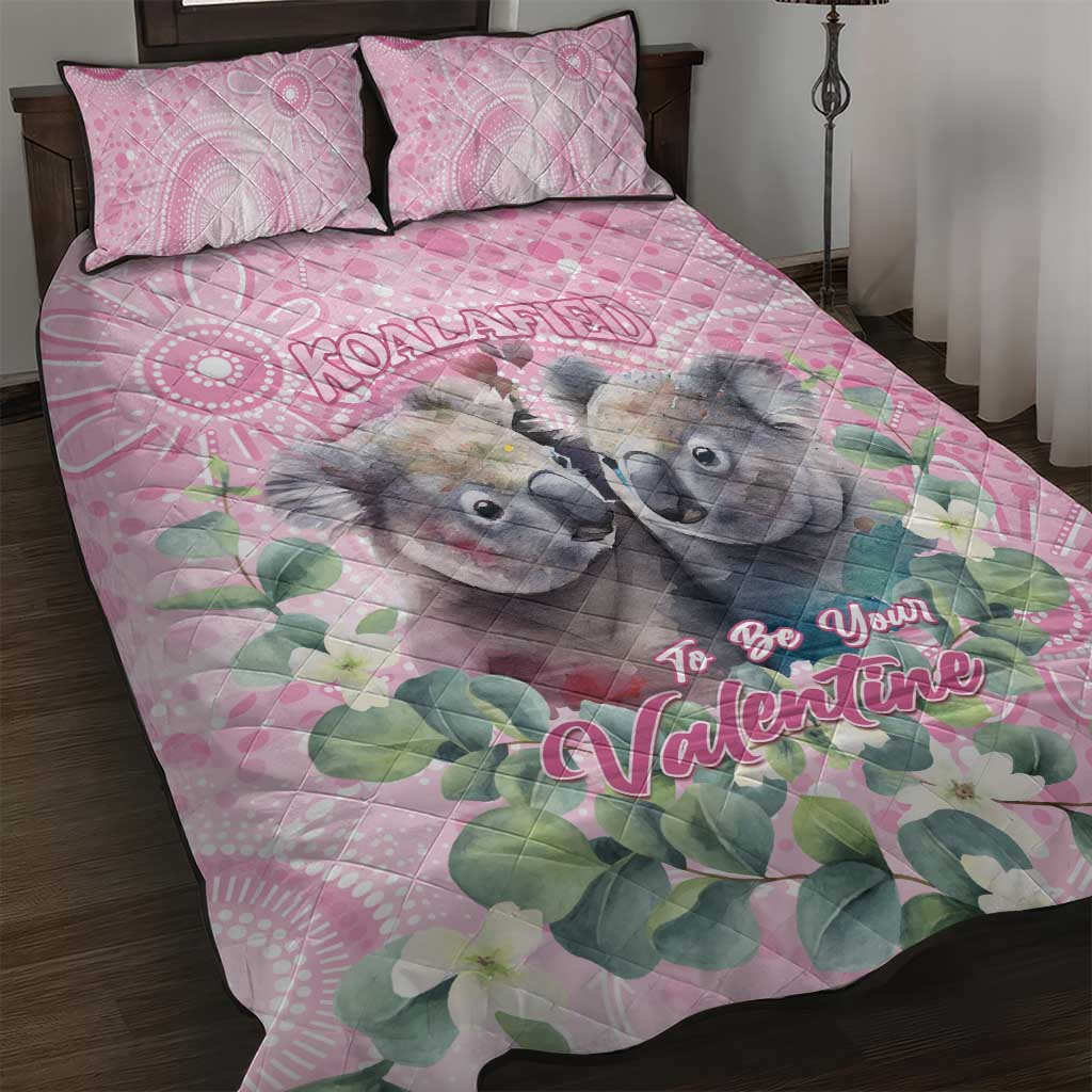 Australia Koala Valentine's Day Quilt Bed Set Koalified To Be Your Valentine