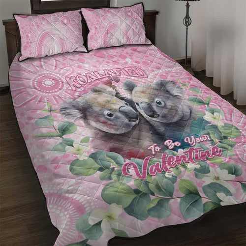 Australia Koala Valentine's Day Quilt Bed Set Koalified To Be Your Valentine