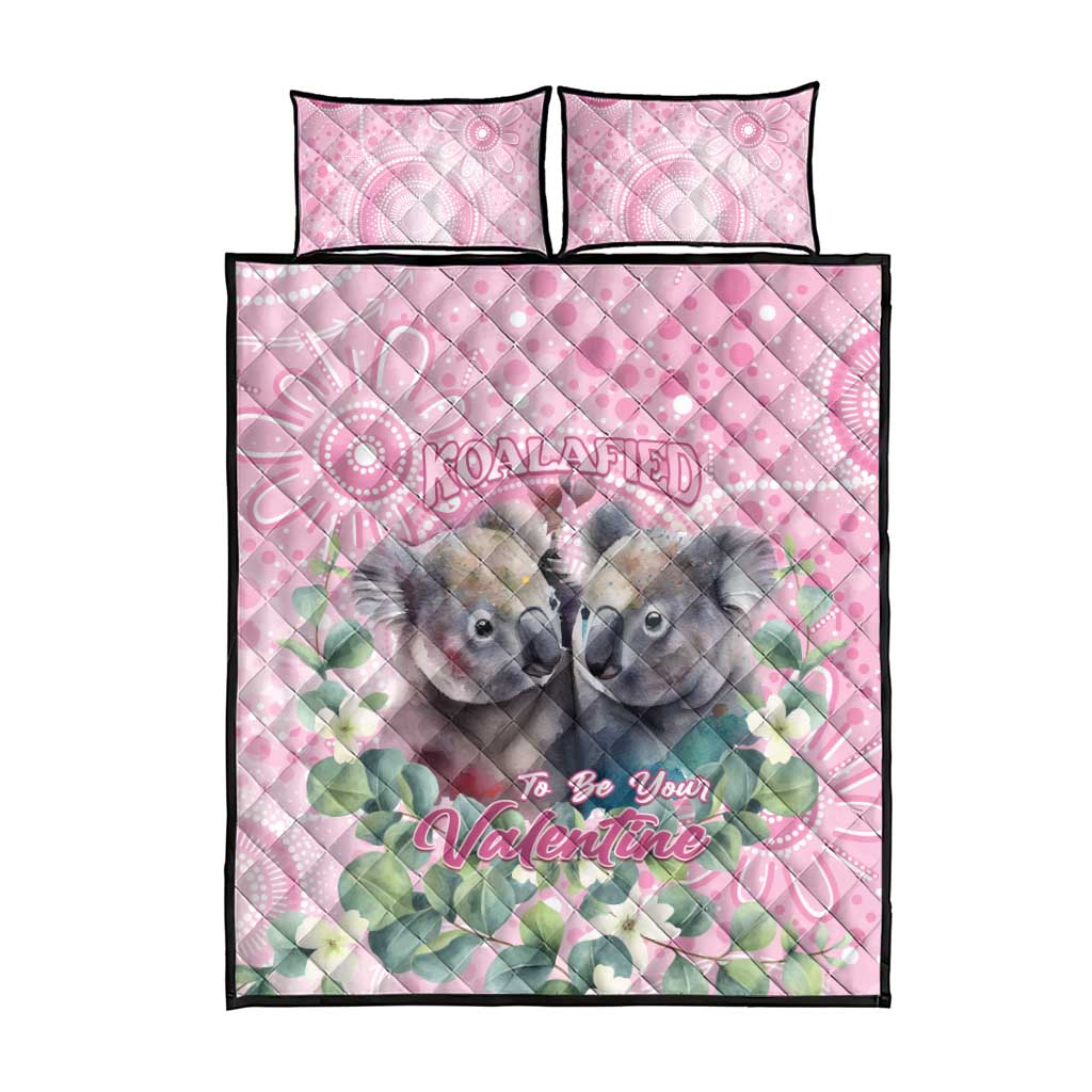 Australia Koala Valentine's Day Quilt Bed Set Koalified To Be Your Valentine