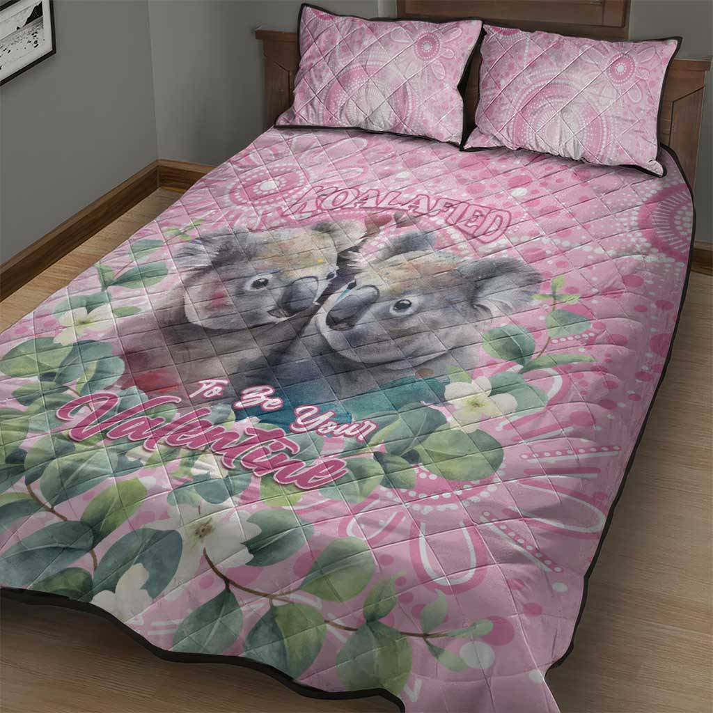 Australia Koala Valentine's Day Quilt Bed Set Koalified To Be Your Valentine