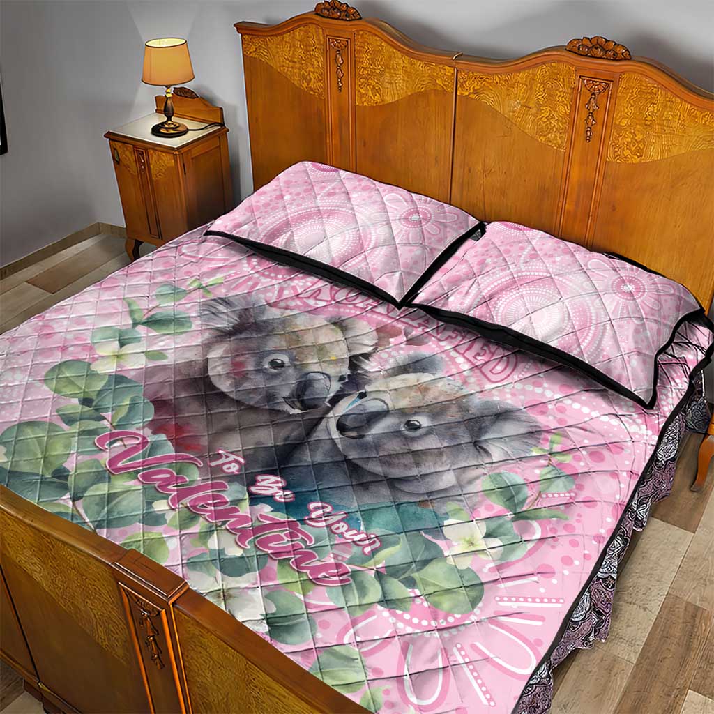 Australia Koala Valentine's Day Quilt Bed Set Koalified To Be Your Valentine