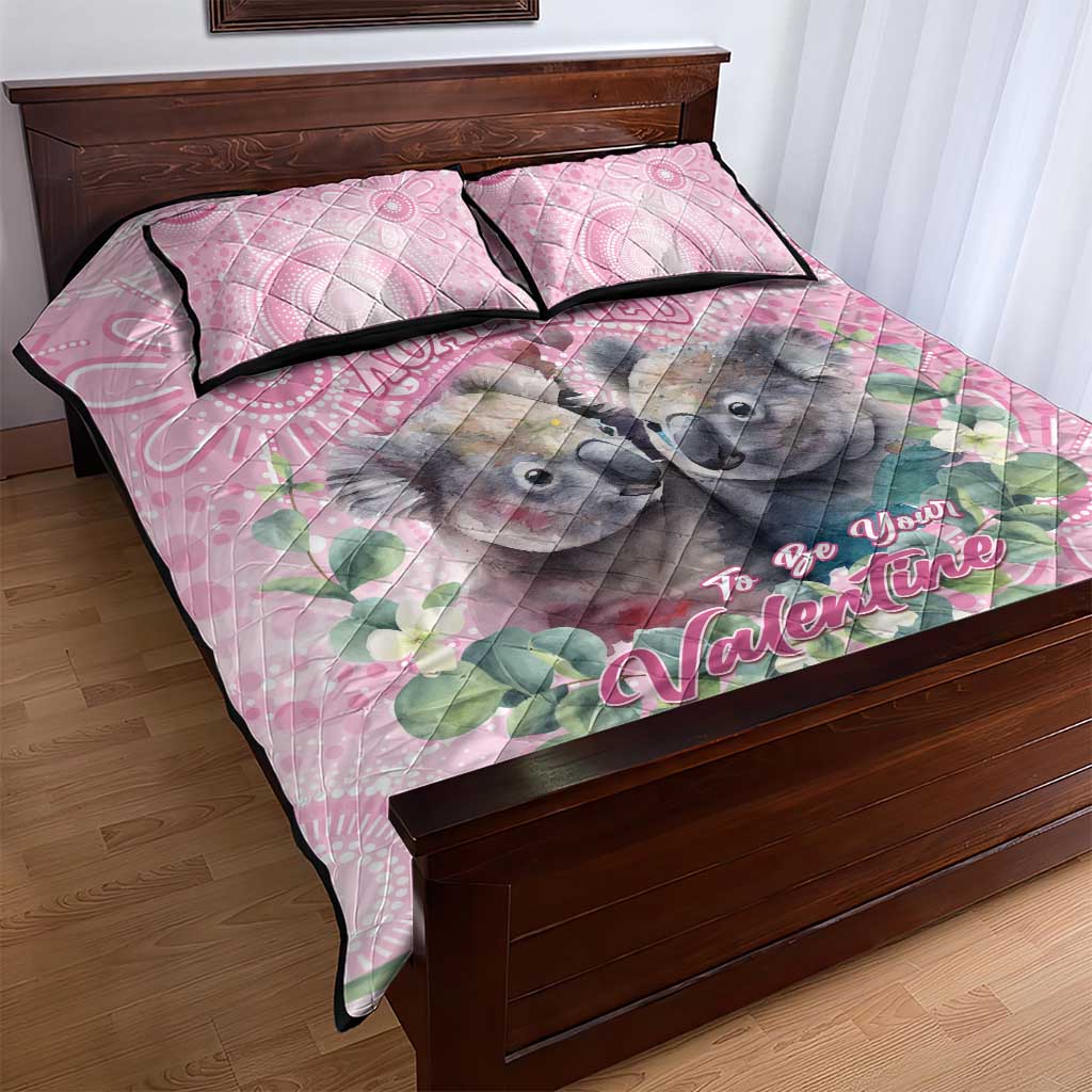 Australia Koala Valentine's Day Quilt Bed Set Koalified To Be Your Valentine