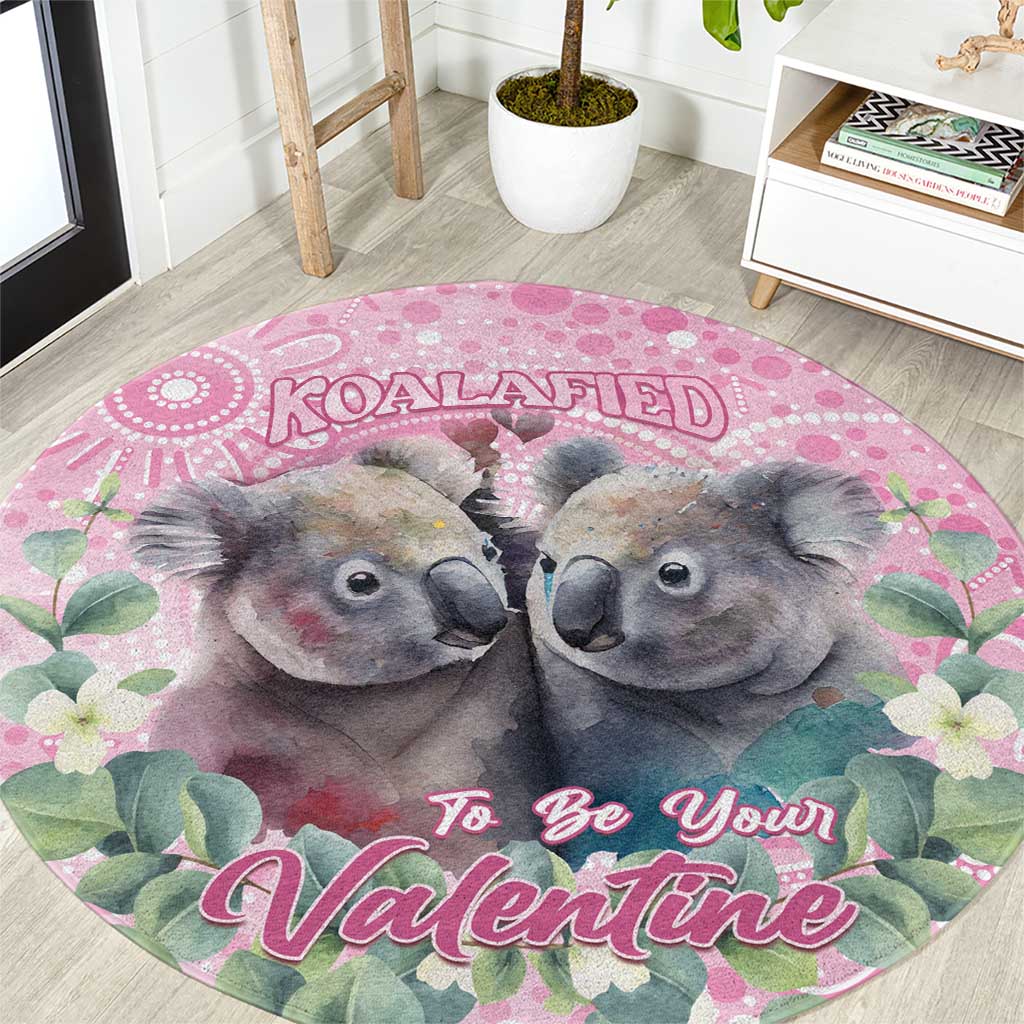 Australia Koala Valentine's Day Round Carpet Koalified To Be Your Valentine