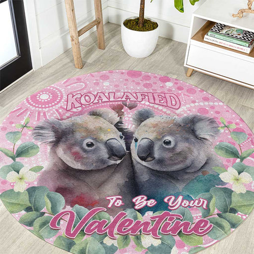 Australia Koala Valentine's Day Round Carpet Koalified To Be Your Valentine