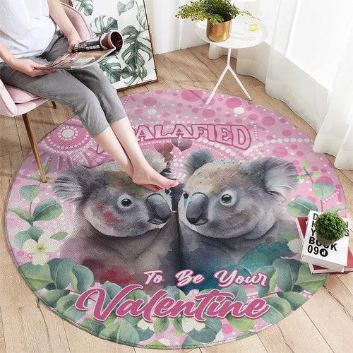 Australia Koala Valentine's Day Round Carpet Koalified To Be Your Valentine