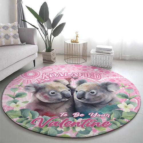Australia Koala Valentine's Day Round Carpet Koalified To Be Your Valentine