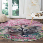 Australia Koala Valentine's Day Round Carpet Koalified To Be Your Valentine