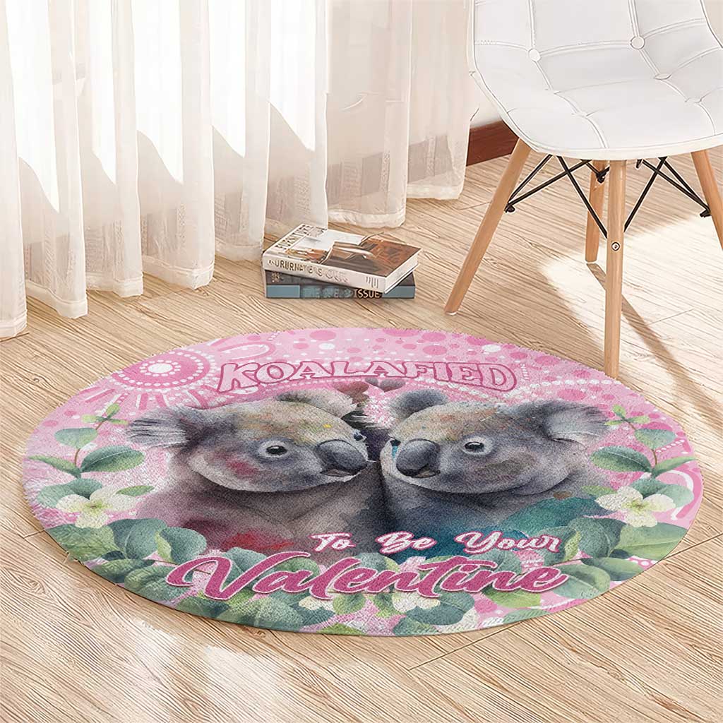 Australia Koala Valentine's Day Round Carpet Koalified To Be Your Valentine