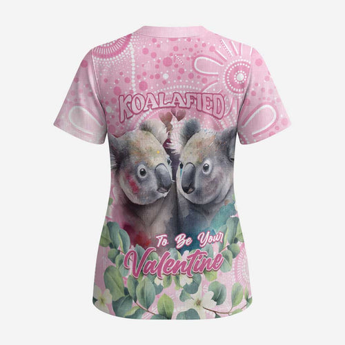 Australia Koala Valentine's Day Scrub Top Koalified To Be Your Valentine - Aussie Hoodie