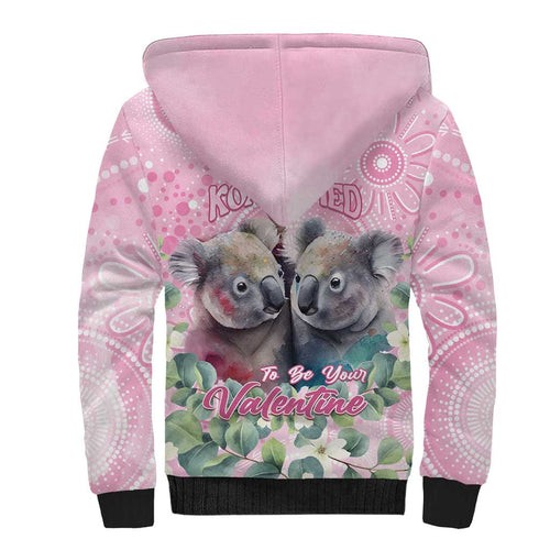 Australia Koala Valentine's Day Sherpa Hoodie Koalified To Be Your Valentine