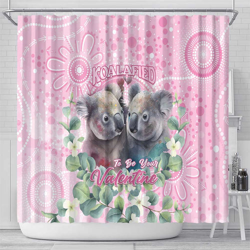 Australia Koala Valentine's Day Shower Curtain Koalified To Be Your Valentine