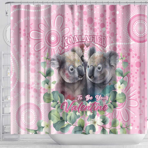 Australia Koala Valentine's Day Shower Curtain Koalified To Be Your Valentine