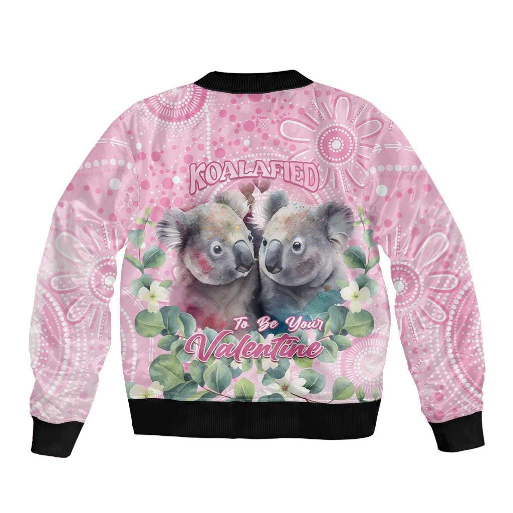 Australia Koala Valentine's Day Sleeve Zip Bomber Jacket Koalified To Be Your Valentine