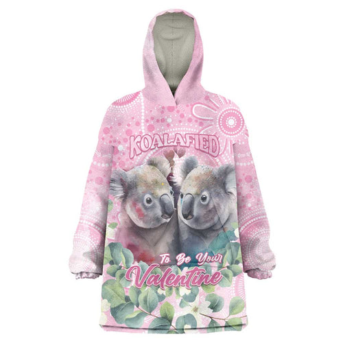 Australia Koala Valentine's Day Wearable Blanket Hoodie Koalified To Be Your Valentine