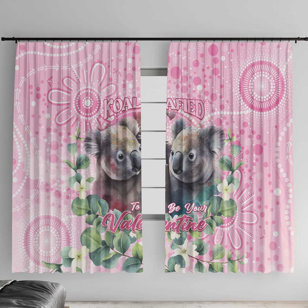 Australia Koala Valentine's Day Window Curtain Koalified To Be Your Valentine