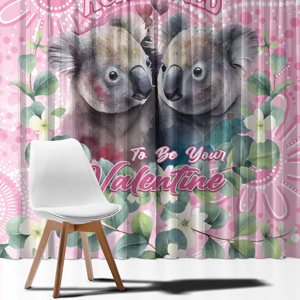 Australia Koala Valentine's Day Window Curtain Koalified To Be Your Valentine