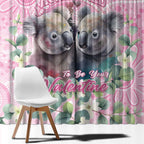 Australia Koala Valentine's Day Window Curtain Koalified To Be Your Valentine