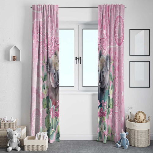 Australia Koala Valentine's Day Window Curtain Koalified To Be Your Valentine
