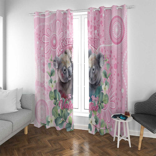 Australia Koala Valentine's Day Window Curtain Koalified To Be Your Valentine