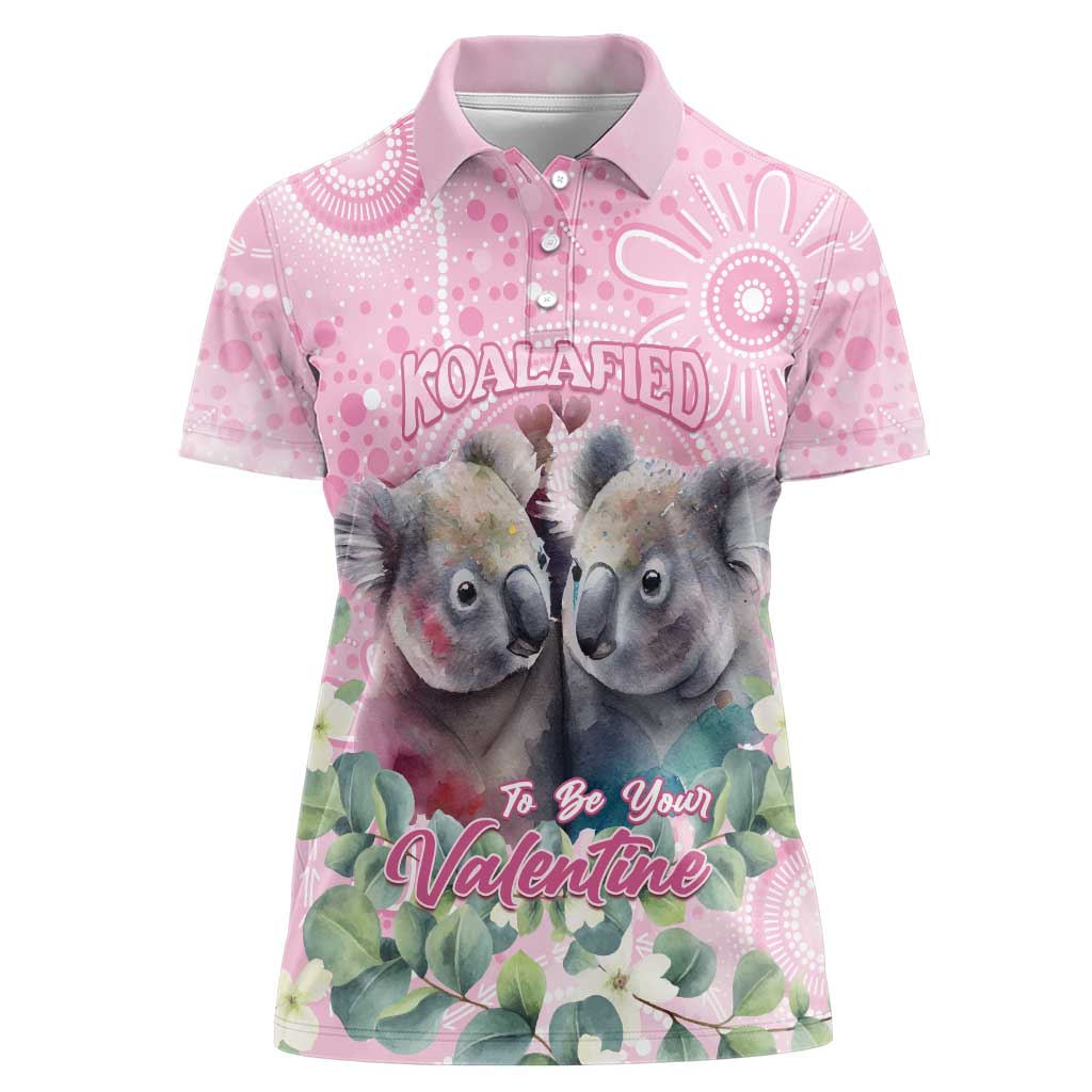 Australia Koala Valentine's Day Women Polo Shirt Koalified To Be Your Valentine