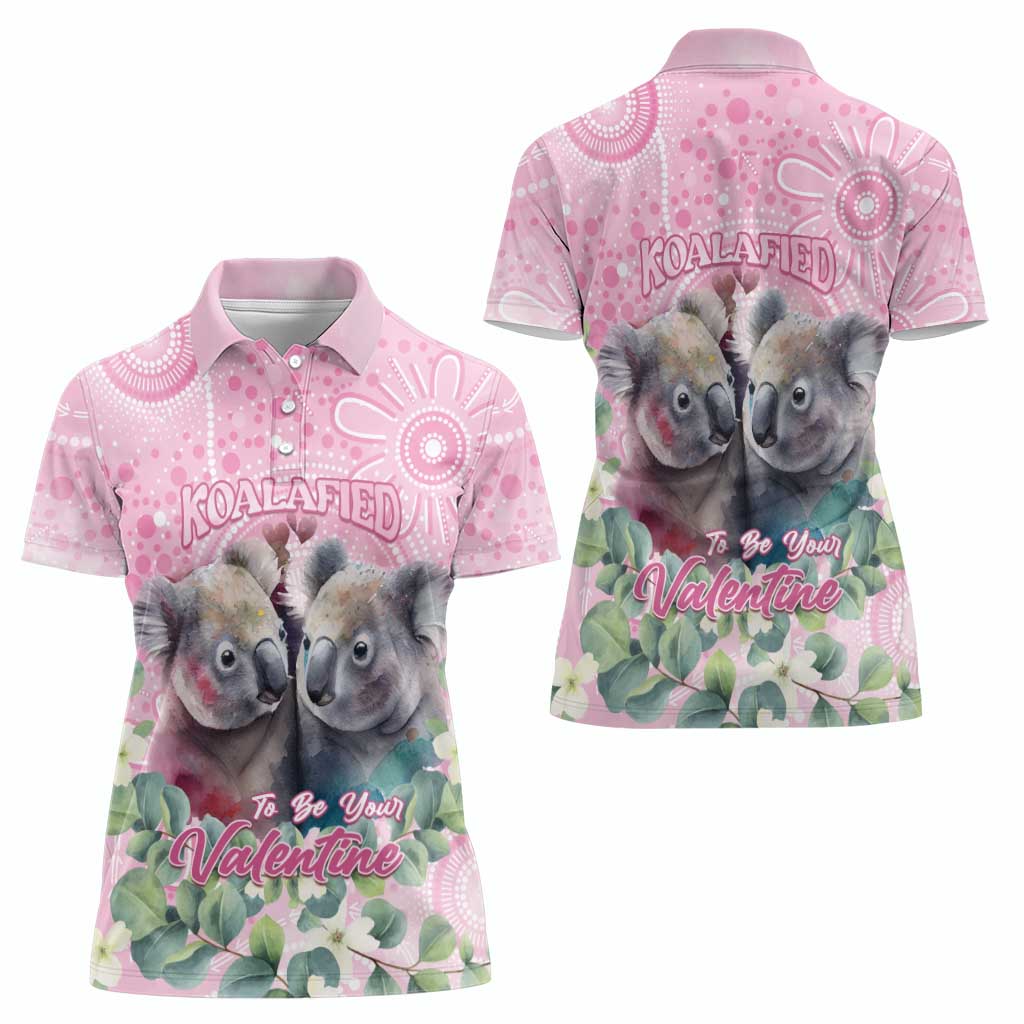 Australia Koala Valentine's Day Women Polo Shirt Koalified To Be Your Valentine