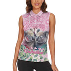 Australia Koala Valentine's Day Women Sleeveless Polo Shirt Koalified To Be Your Valentine