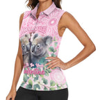 Australia Koala Valentine's Day Women Sleeveless Polo Shirt Koalified To Be Your Valentine