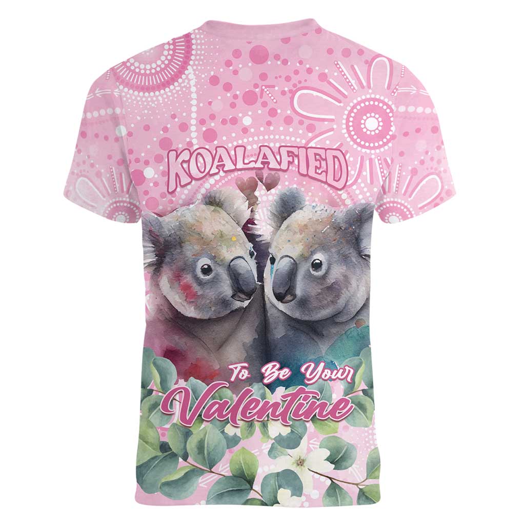 Australia Koala Valentine's Day Women V-Neck T-Shirt Koalified To Be Your Valentine