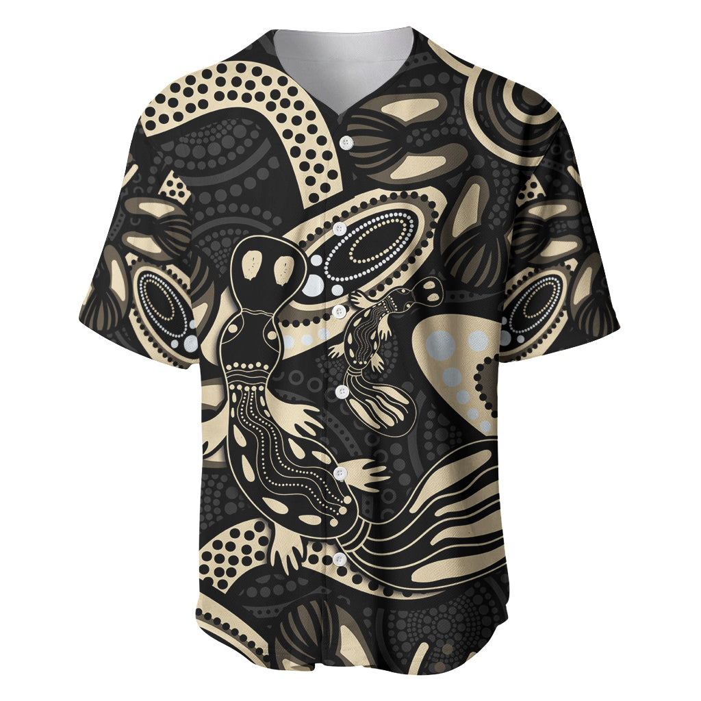 Australia Mothers Day Baseball Jersey Mom And Baby Platypus Aboriginal Art
