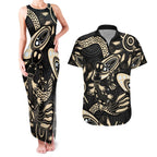 Australia Mothers Day Couples Matching Tank Maxi Dress and Hawaiian Shirt Mom And Baby Platypus Aboriginal Art