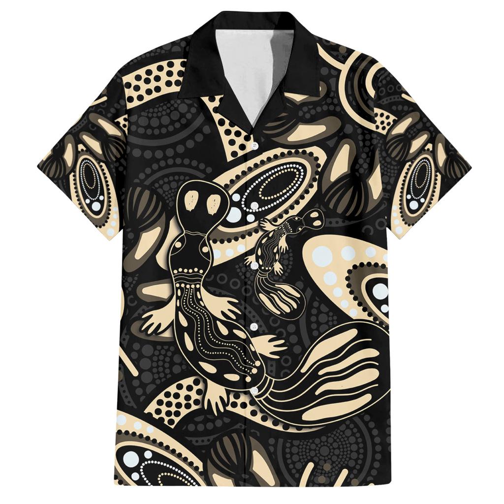 Australia Mothers Day Family Matching Long Sleeve Bodycon Dress and Hawaiian Shirt Mom And Baby Platypus Aboriginal Art