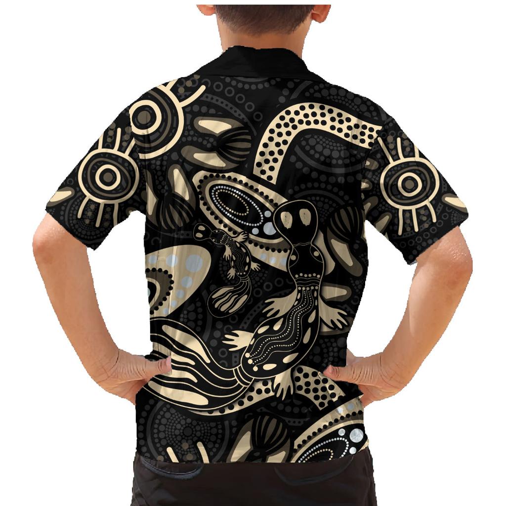 Australia Mothers Day Family Matching Mermaid Dress and Hawaiian Shirt Mom And Baby Platypus Aboriginal Art