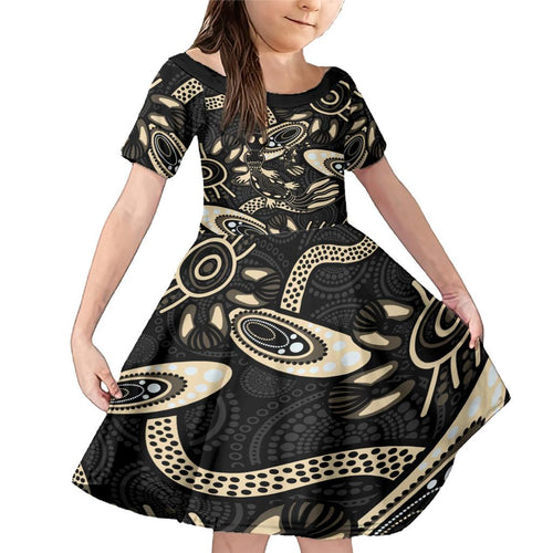 Australia Mothers Day Family Matching Mermaid Dress and Hawaiian Shirt Mom And Baby Platypus Aboriginal Art