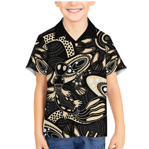 Australia Mothers Day Family Matching Mermaid Dress and Hawaiian Shirt Mom And Baby Platypus Aboriginal Art