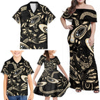 Australia Mothers Day Family Matching Off Shoulder Maxi Dress and Hawaiian Shirt Mom And Baby Platypus Aboriginal Art