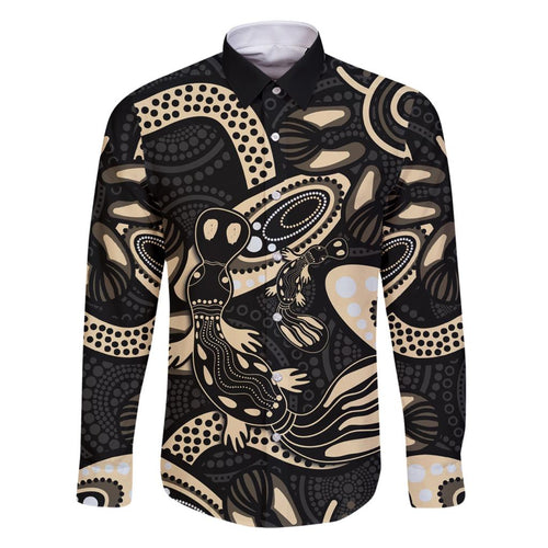 Australia Mothers Day Family Matching Off Shoulder Maxi Dress and Hawaiian Shirt Mom And Baby Platypus Aboriginal Art