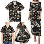 Australia Mothers Day Family Matching Puletasi and Hawaiian Shirt Mom And Baby Platypus Aboriginal Art