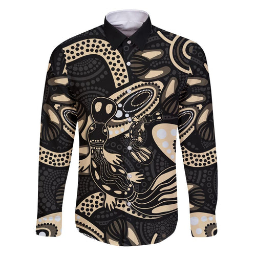 Australia Mothers Day Family Matching Puletasi and Hawaiian Shirt Mom And Baby Platypus Aboriginal Art