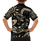 Australia Mothers Day Family Matching Short Sleeve Bodycon Dress and Hawaiian Shirt Mom And Baby Platypus Aboriginal Art