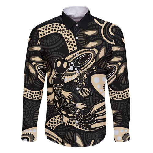 Australia Mothers Day Family Matching Short Sleeve Bodycon Dress and Hawaiian Shirt Mom And Baby Platypus Aboriginal Art