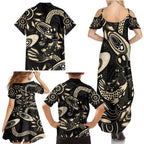 Australia Mothers Day Family Matching Summer Maxi Dress and Hawaiian Shirt Mom And Baby Platypus Aboriginal Art