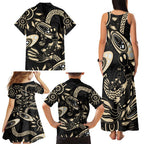 Australia Mothers Day Family Matching Tank Maxi Dress and Hawaiian Shirt Mom And Baby Platypus Aboriginal Art